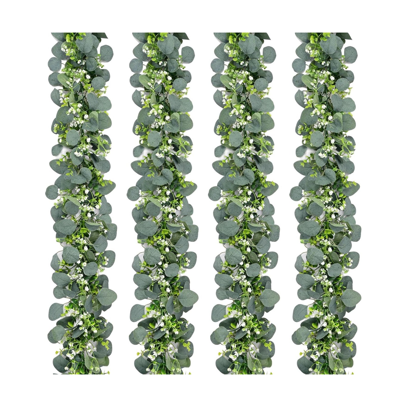 Garland / Flowers / Eucalyptus Garland / Green / 5.9 Inch / Set of 4