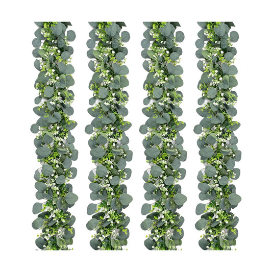 Garland / Flowers / Eucalyptus Garland / Green / 5.9 Inch / Set of 4