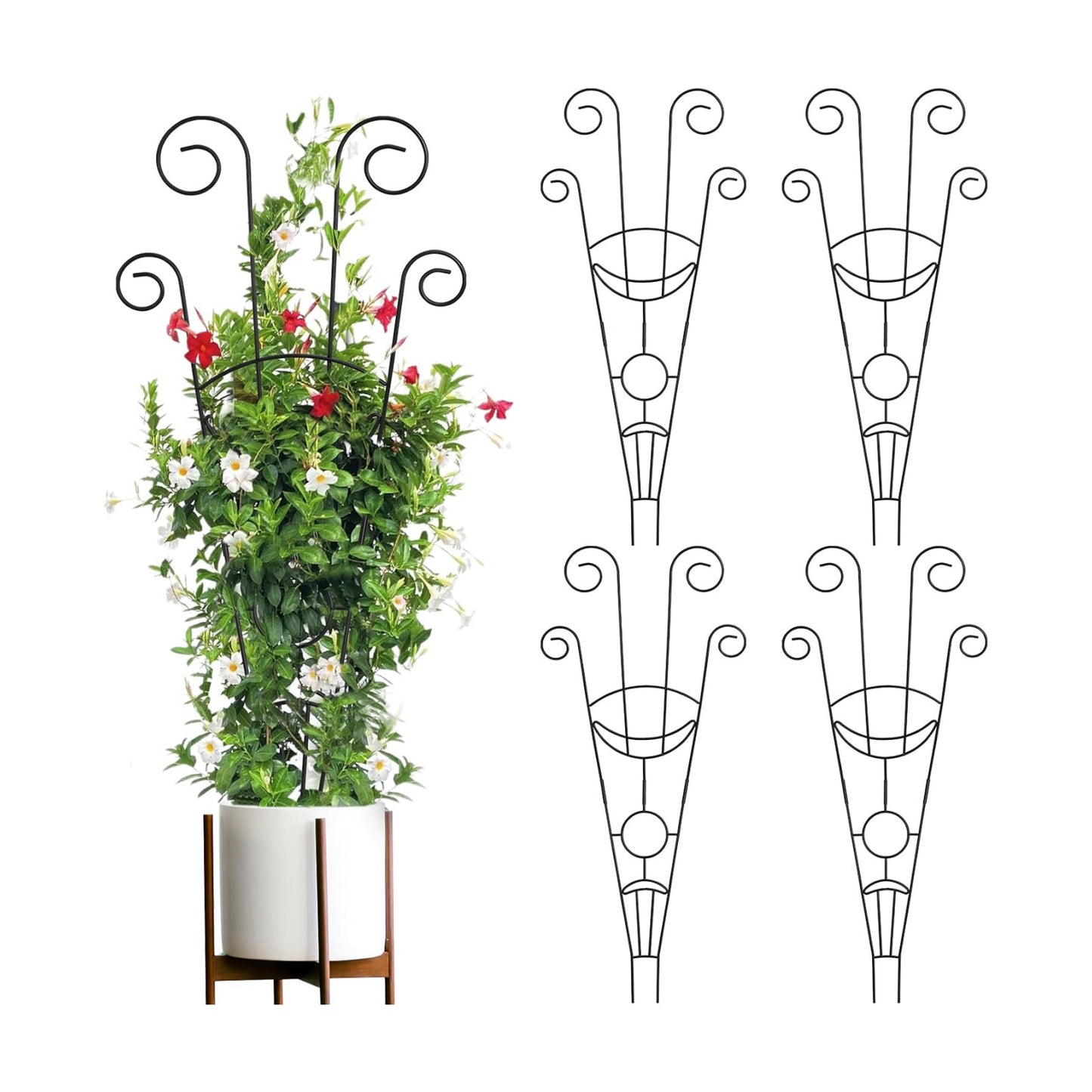 ZOUTOG Trellis for Climbing Plants Indoor 4 Pack 30 Inch,Rustproof Metal Garden Trellis for Potted Plants,Sturdy