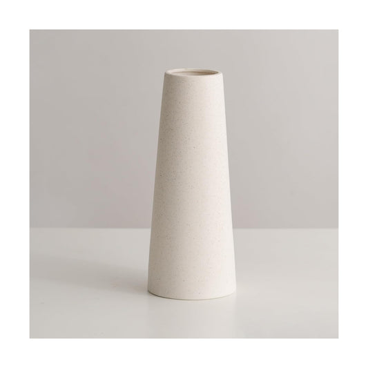 White Ceramic Vase / Large: 10 Inches / Creamy White / 10 Inch