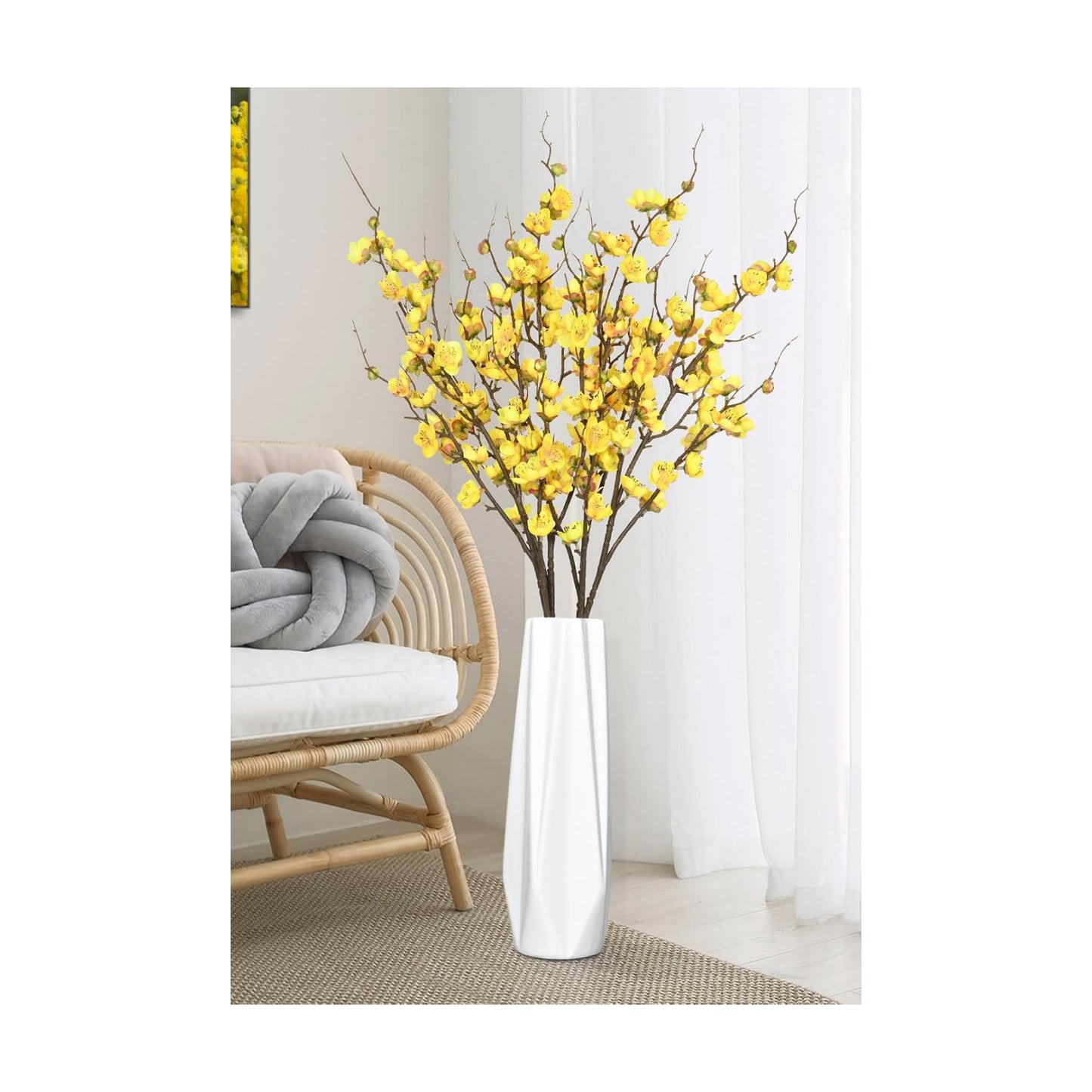 Cherry Blossom Branches for Vases / Yellow / Set of 4