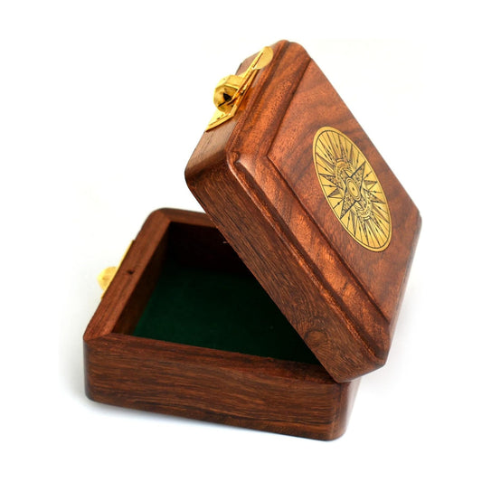 Antique 3" Indian Rosewood Keepsake Wooden Box -Decorative Vintage Storage Box