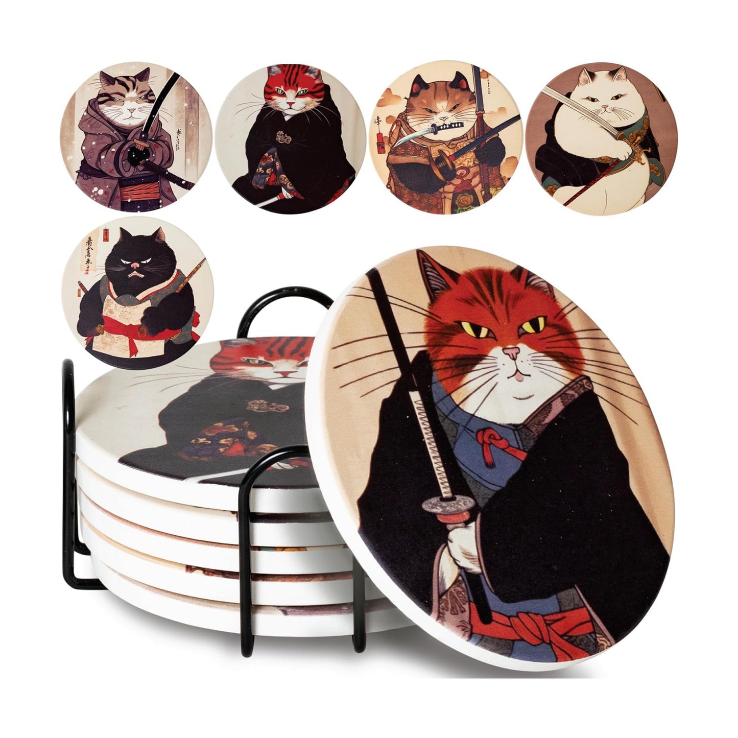 Holder / Anime Cat Decor / Set of 6