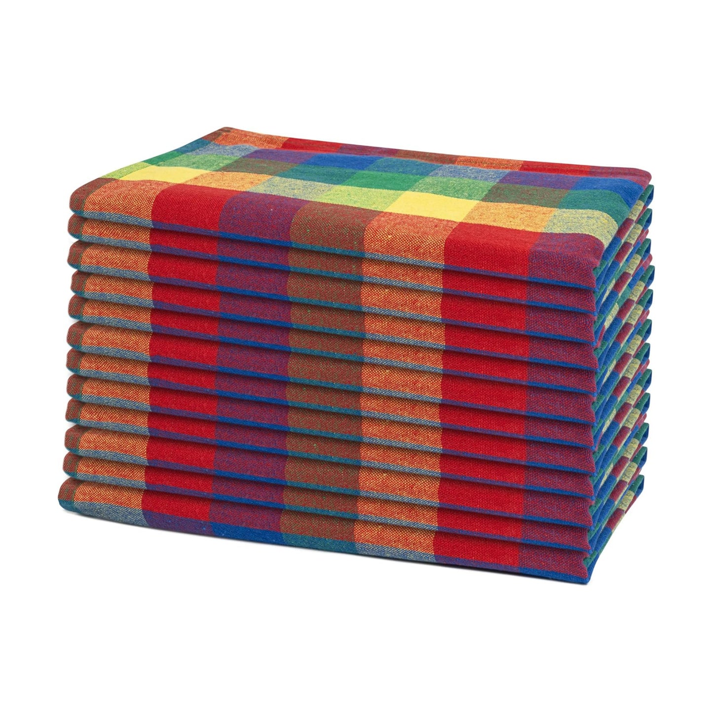 Multicolor Rainbow Cloth Dinner Napkins - 12 Pack, 100% Cotton, 20"x20" Colorful Cotton Dinner Napkins for Parties and