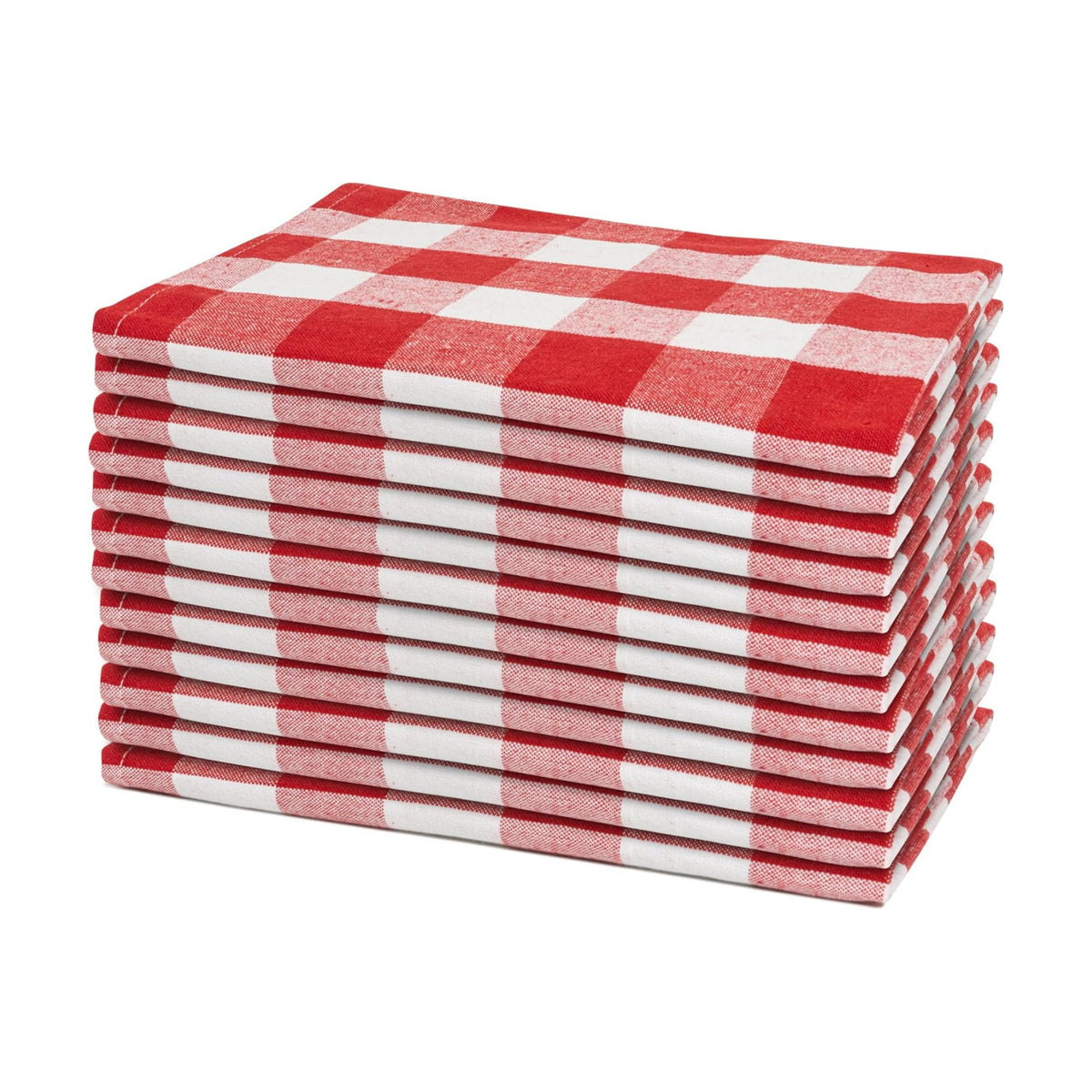 Holidays Cloth Dinner Napkins - 12 Pack, 20"x20", 100% Cotton Christmas Dinner Napkins with Plaid Pattern - Reusable, Washable & Environment-friendly Gingham Cloth Red Napkins for Parties and Weddings
