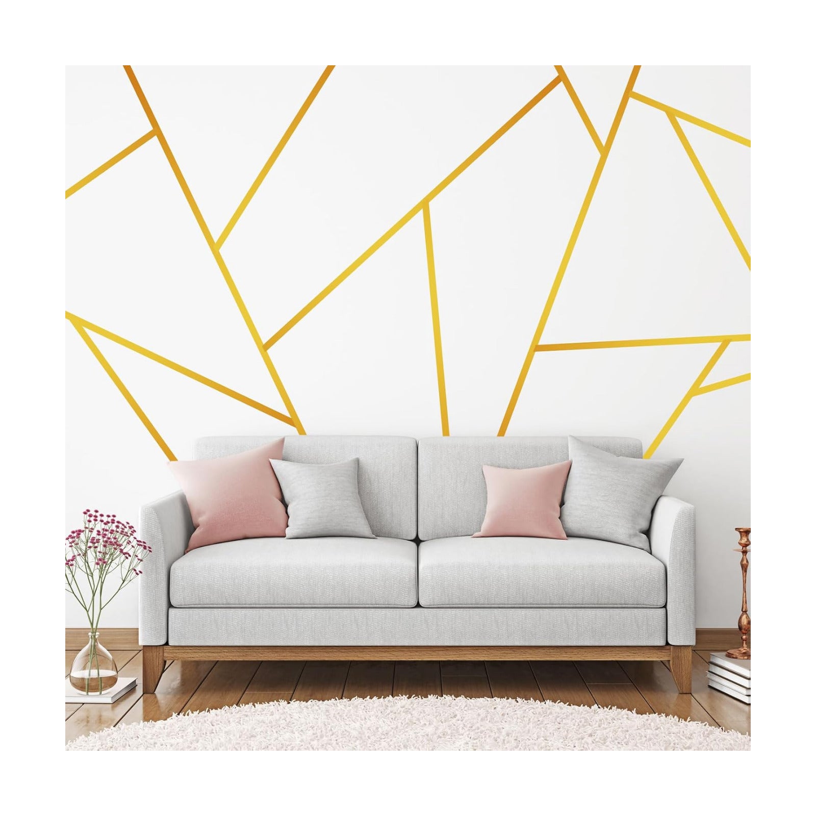 Wall Decals Peel and Stick Tape / Gold / 70.8 x 1.2 / Set of 24