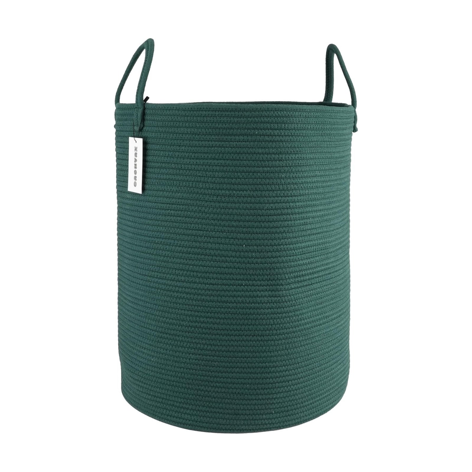 Cotton Rope Laundry Basket Hamper for Clothes Woven Storage Basket / Large / Dark Green