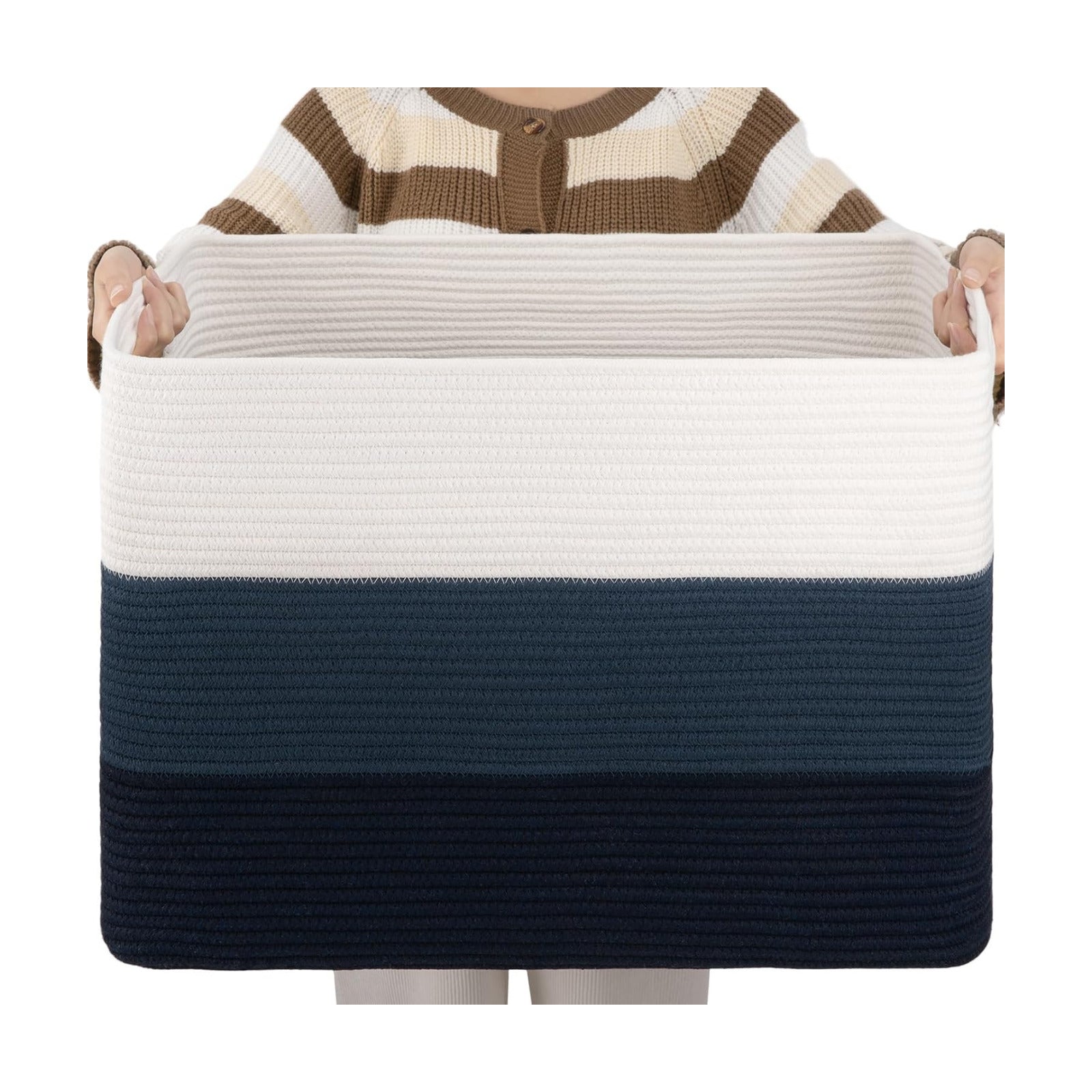 Rectangle Woven Baskets for Storage / Gradient Blue / 25 x 16 x 16