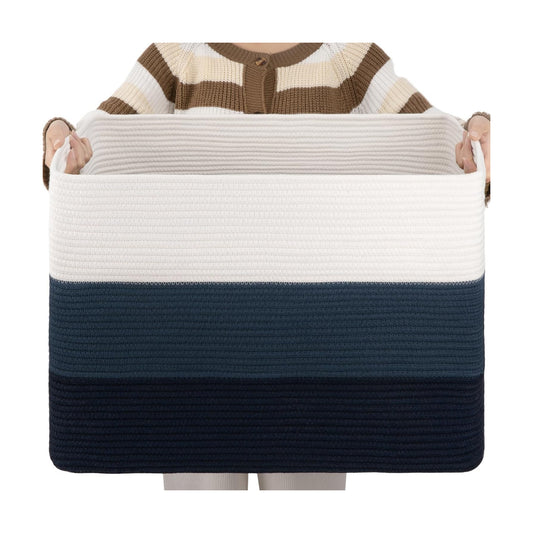 Rectangle Woven Baskets for Storage / Gradient Blue / 25 x 16 x 16