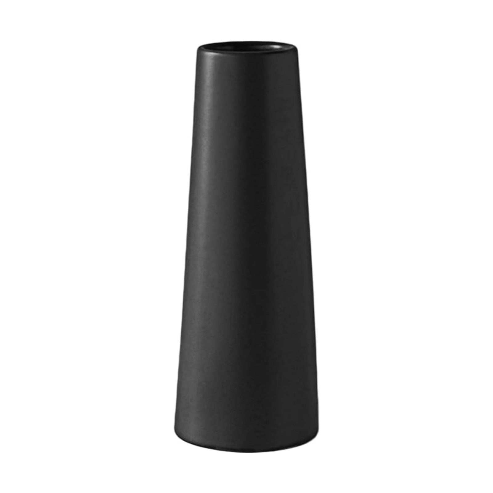 Ceramic Vase / Modern Rustic Table Vase for Pampas Grass / Large: 10 Inches / Black / 10 Inch