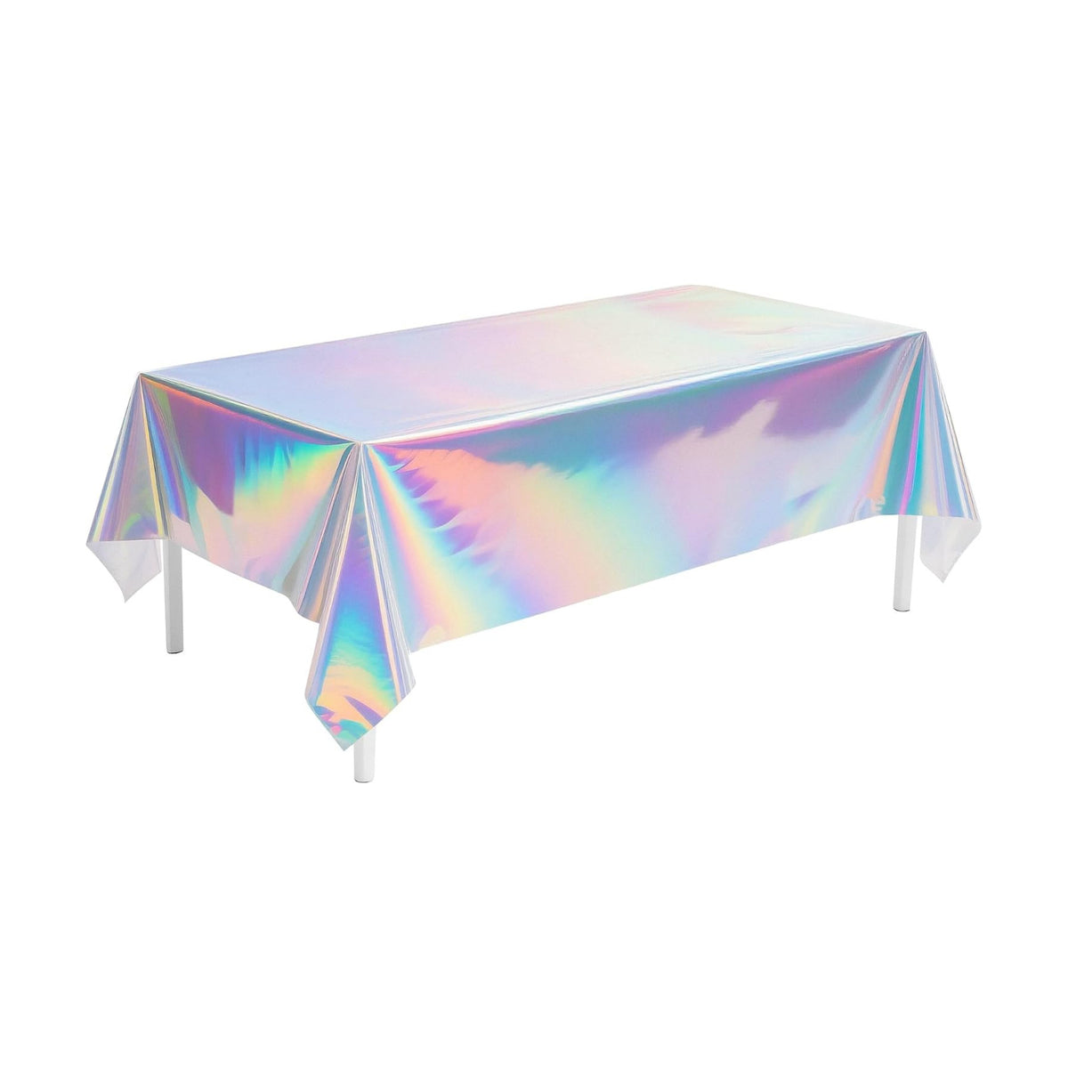 1 Pack Iridescent Tablecloth, 54" x 108" Birthday Party Table Cloths Iridescence Plastic Disposable Table Covers Iridescent Party Decorations, Birthday Decor Tablecloth for Buffet Table