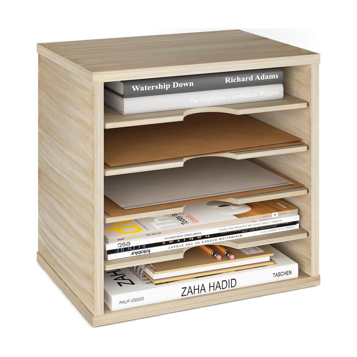 Ballucci 5-Tier File Organizer for Desk, Mail Sorter, Office Desk Organization, Paper Storage Organizers, Folder holder