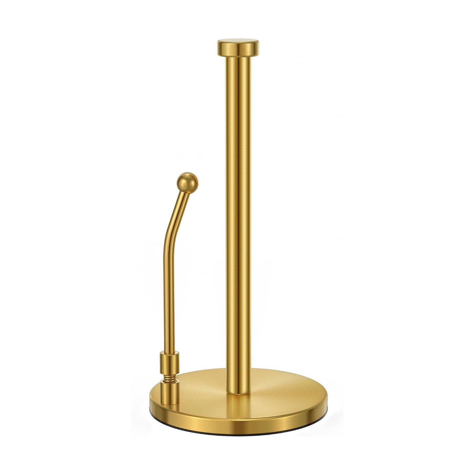 SMARTAKE Paper Towel Holder Countertop, Non-Slip Weighted Base, Gold | Freestanding Kitchen Roll Dispenser, Rustproof