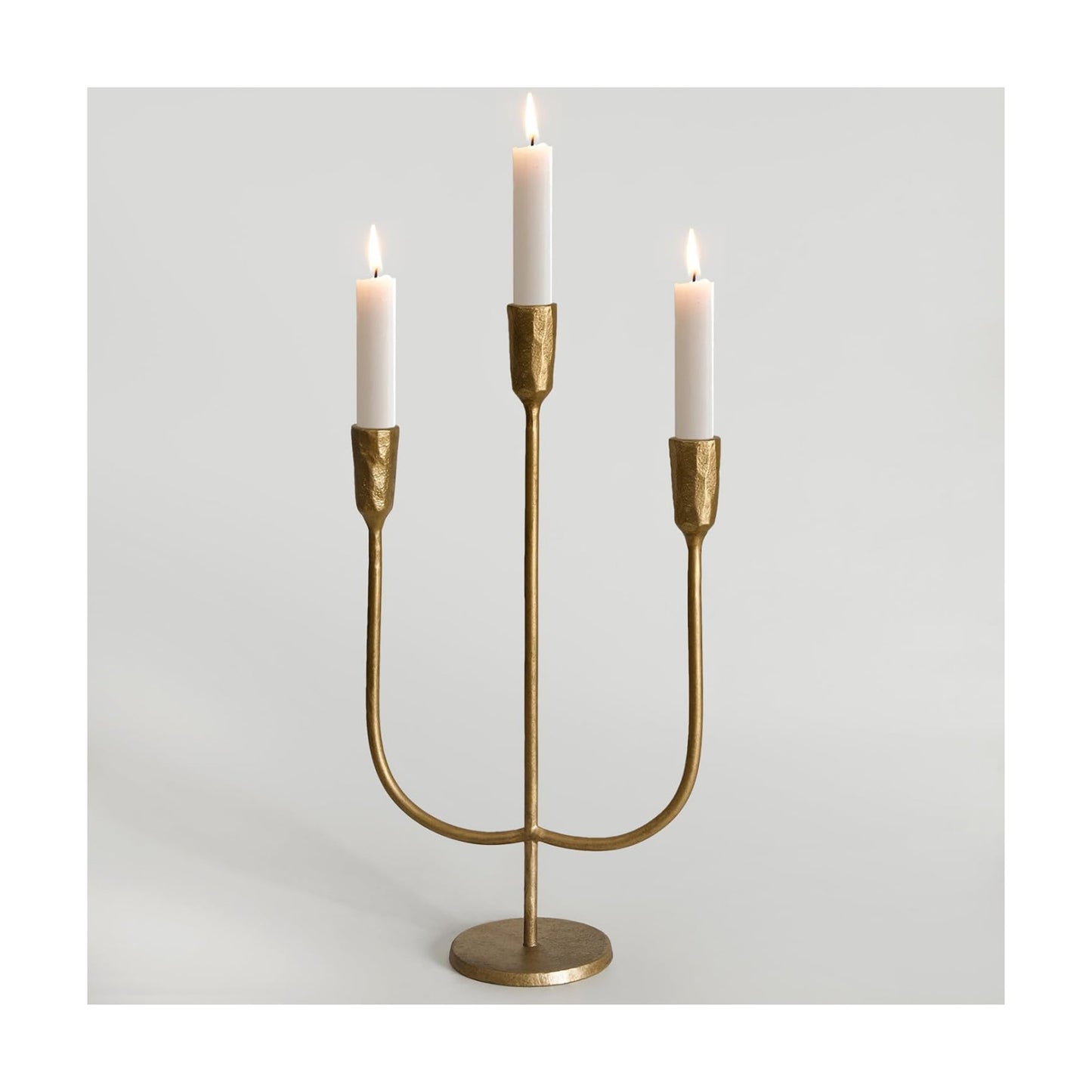 3-Candle Cast Iron Metal Candelabra Candlestick Holders 15 inch Tall Candle Holder Wedding Event Candelabra Candle
