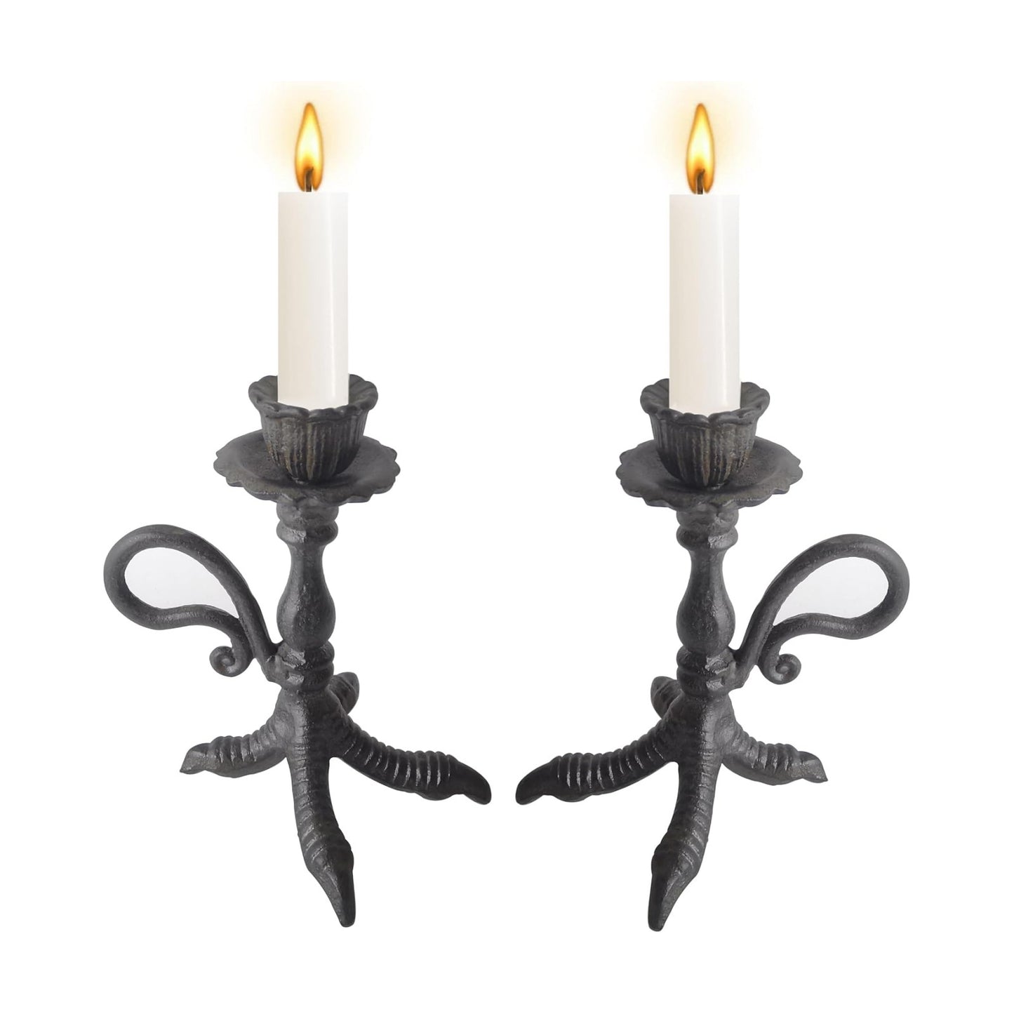 Claw Foot Candlestick Holders - Feet Taper Candle Holders, Black Candlesticker Holders Set 2