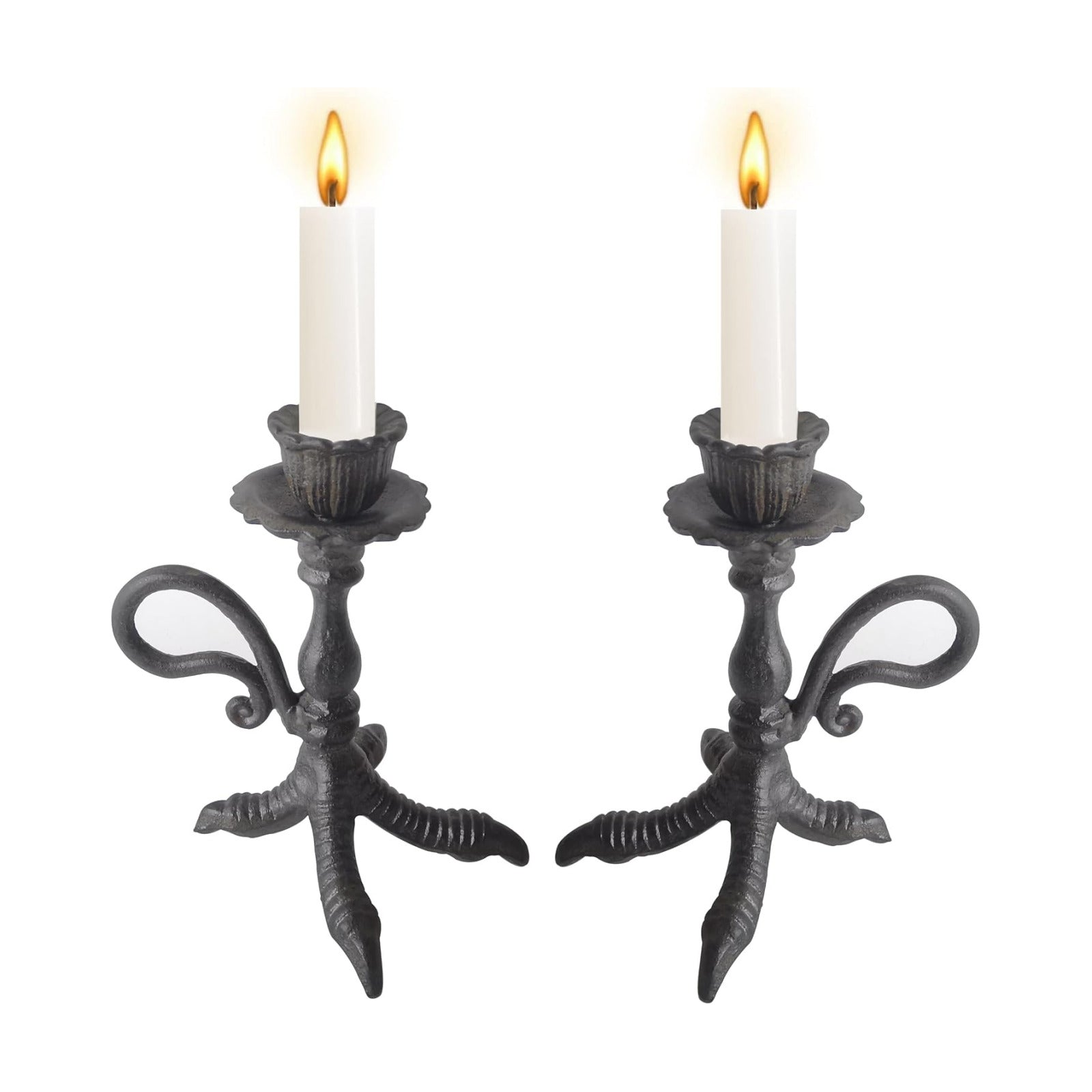 Claw Foot Candlestick Holders - Feet Taper Candle Holders, Black Candlesticker Holders Set 2