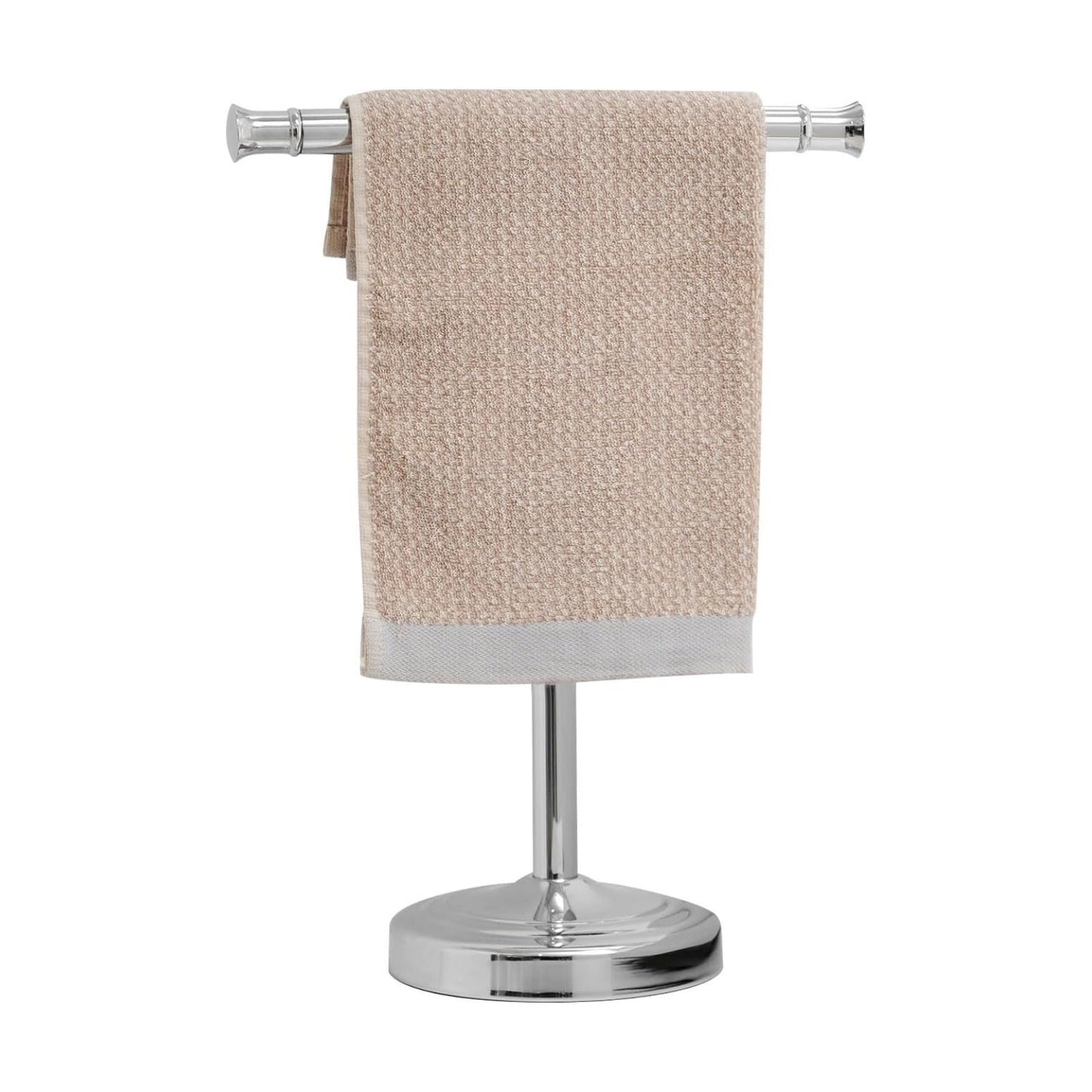 RUMOSE Polished Chrome Hand Towel Holder Stand Countertop Towel Rack | 13 Inch Bathroom Kitchen Vanity T-Shape Towel