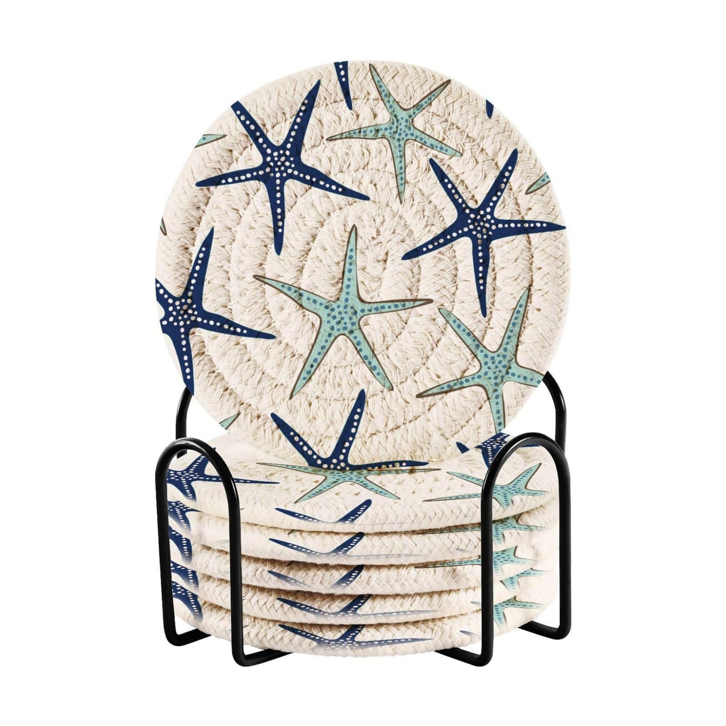 Holder / Beach Navy Absorbent Decorative Bar / Blue / Set of 6