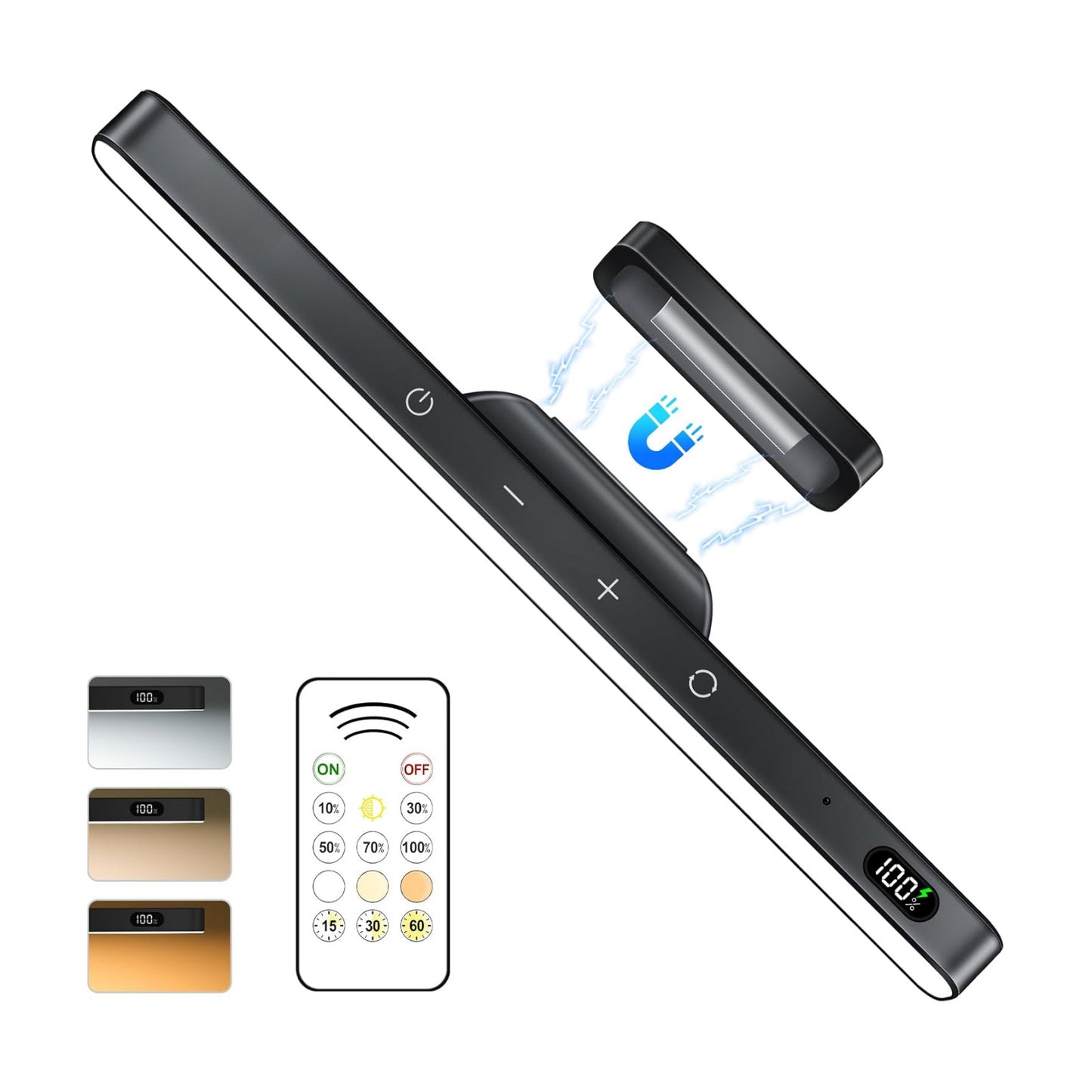 WILLED 3W Rechargeable Light Bar with Romote Control,3 Colors Adjustable Mirror Lights with 120 LED,2000mAh Battery