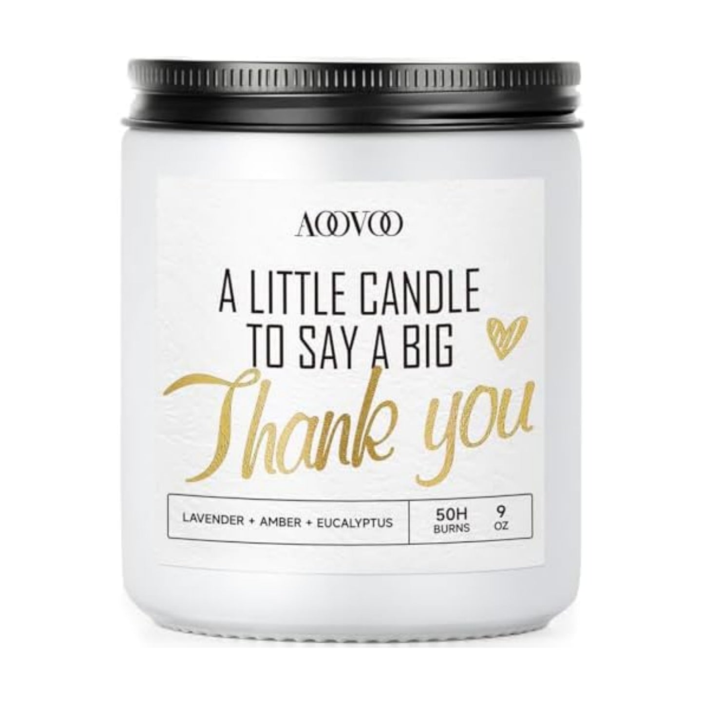 AOOVOO Candle - 9oz Soy Wax Candle, Lavender Scent - Thank You Gift for Women, Men, Mom, Coworkers, Nurse, Clients