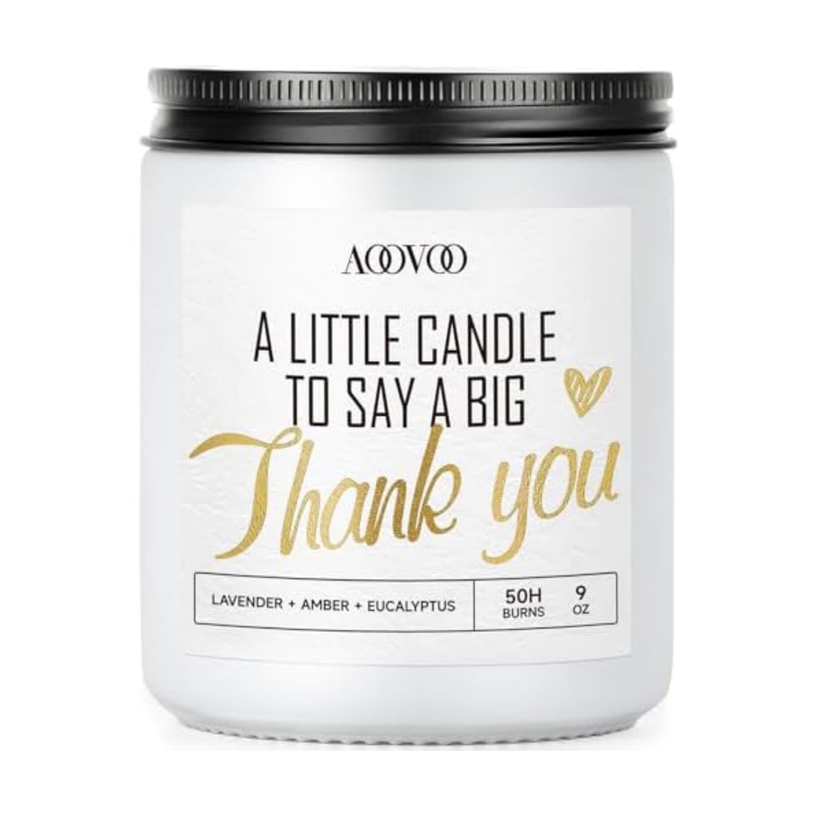 AOOVOO Candle - 9oz Soy Wax Candle, Lavender Scent - Thank You Gift for Women, Men, Mom, Coworkers, Nurse, Clients
