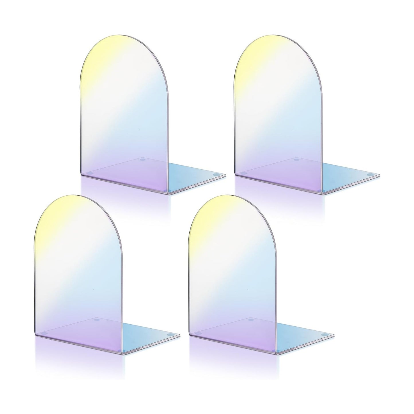 Acrylic Book Ends / Laser Color / Clear / Set of 4