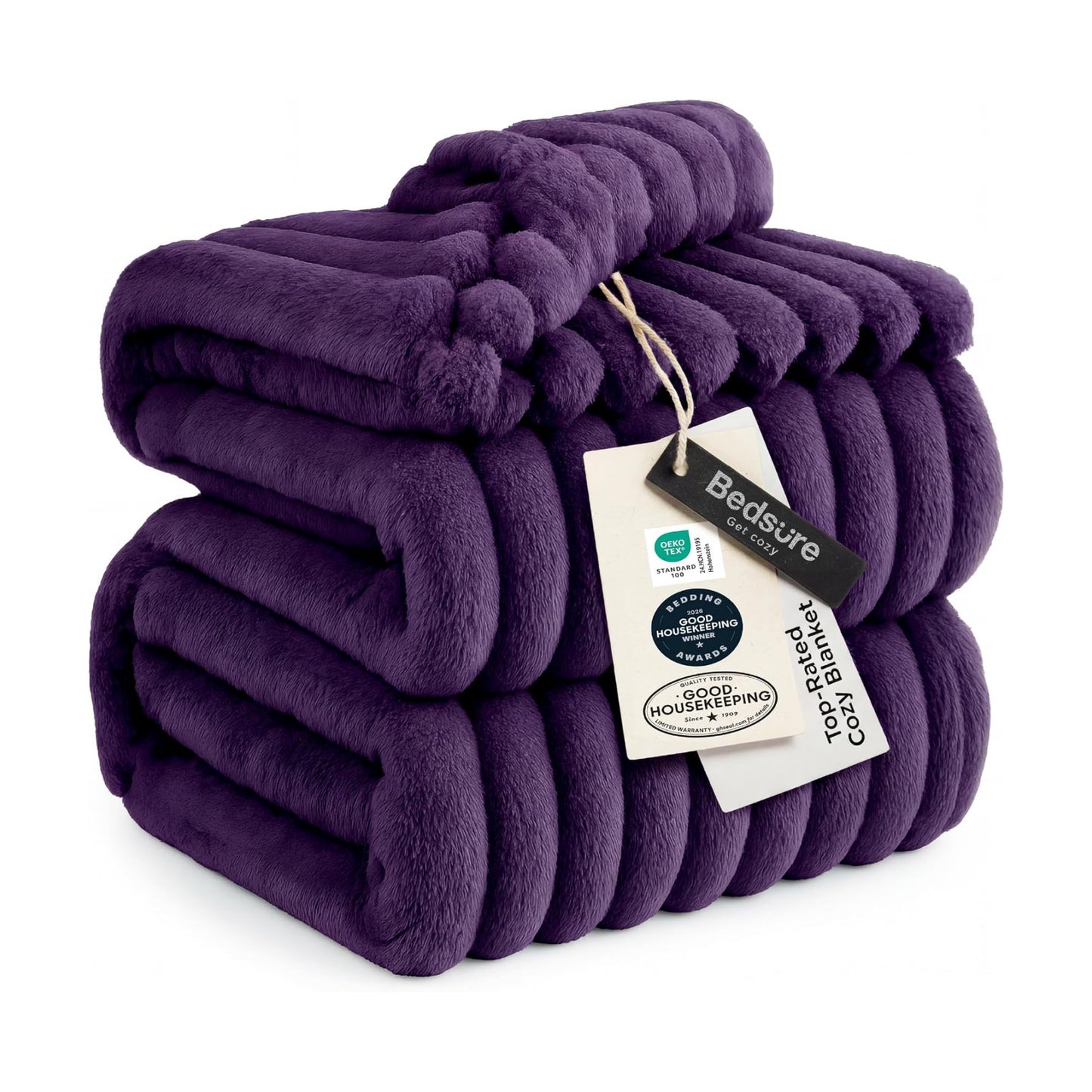 Bedsure Soft King Size Blankets for Bed Purple 108"x90"