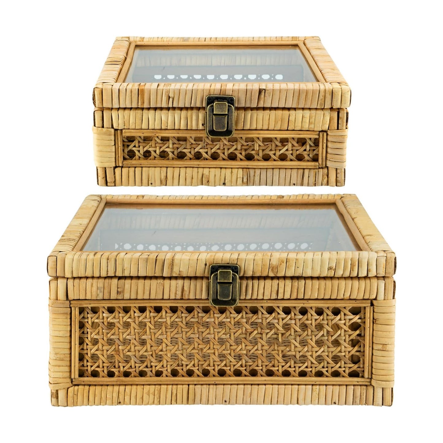 Wicker Decorative Bins / Set of 2