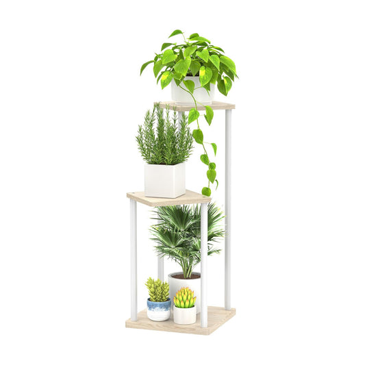 Oppro Plant Stand Indoor Outdoor,3 Tier Wood Metal Corner Flower Shelf | Planter Pot Holder, Multiple Modern Rack