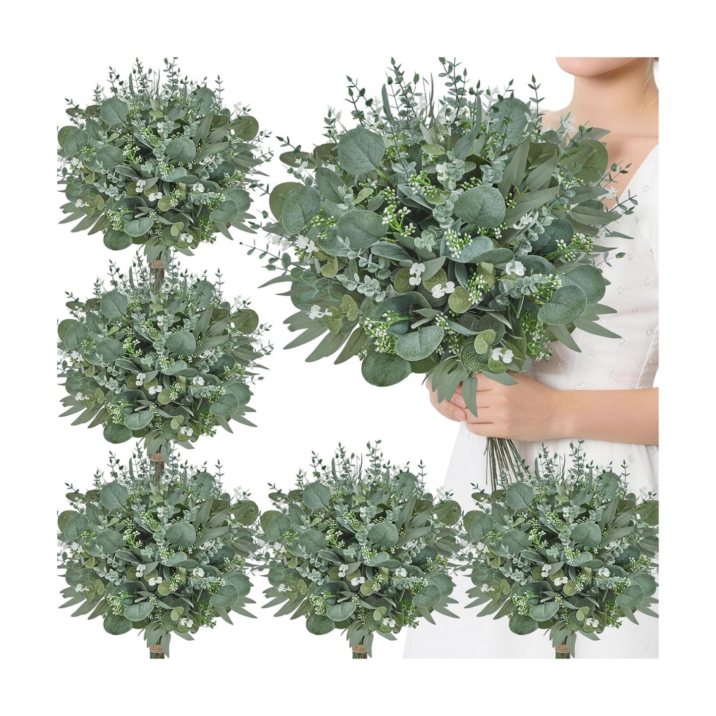 Artificial Greenery Stems / Attractive Forest Green / Set of 100