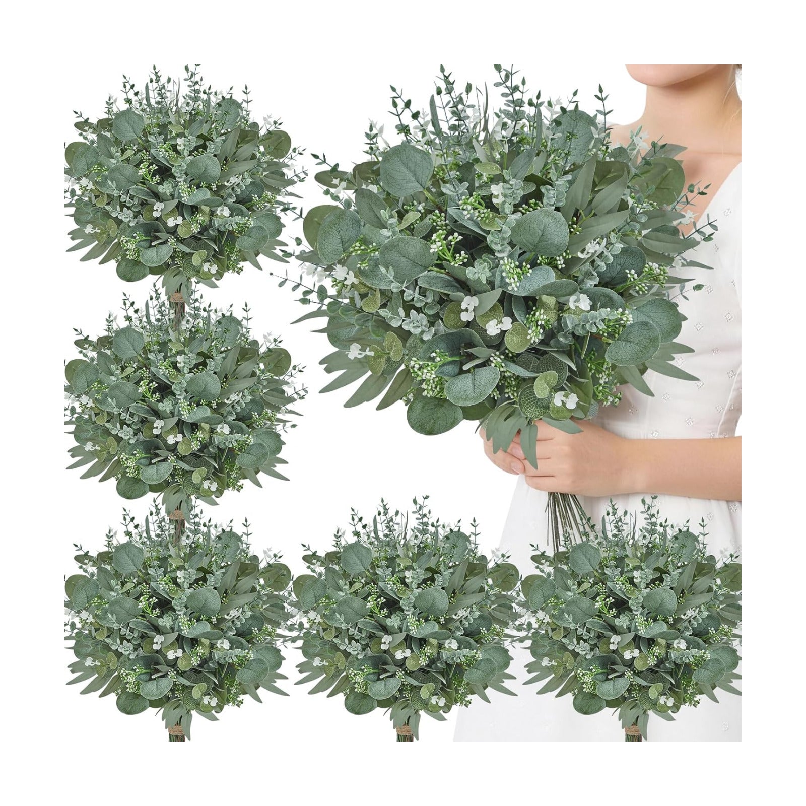 Artificial Greenery Stems / Attractive Forest Green / Set of 100