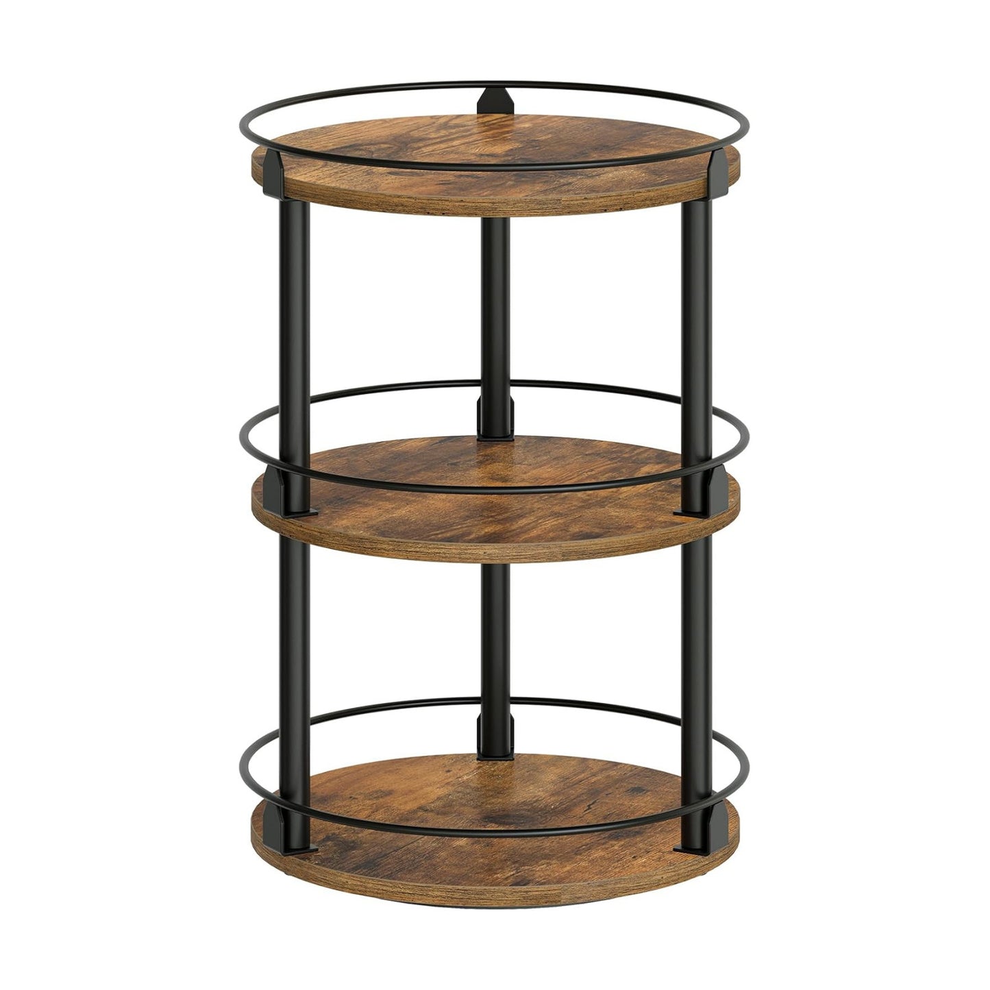 3-Tier Lazy Susan Organizer, Rotating Spice Rack, Spinning Organizer, Industrial Turntable Spice Rack Organizer for