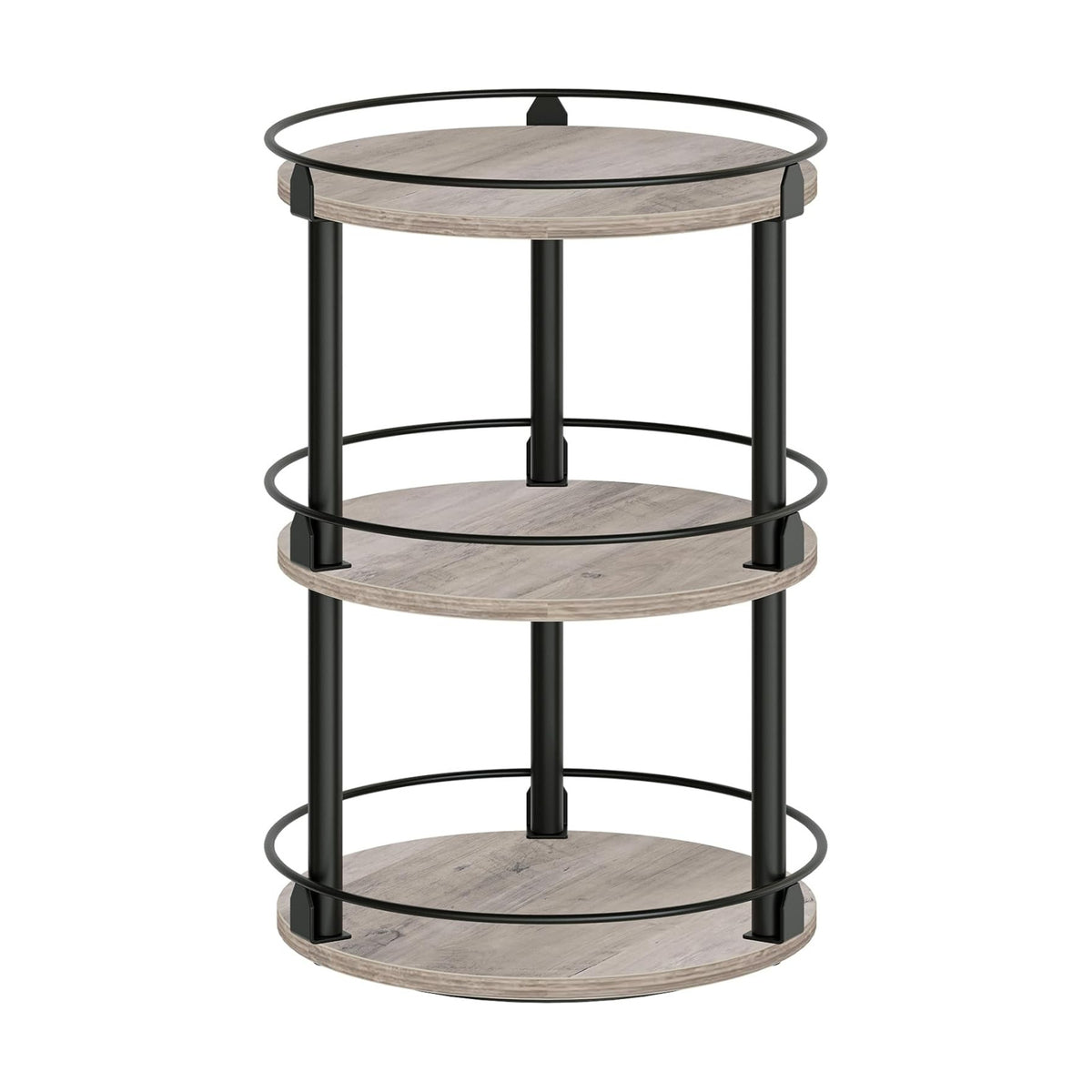 3-Tier Lazy Susan Organizer, Rotating Spice Rack, Spinning Organizer, Industrial Turntable Spice Rack Organizer for