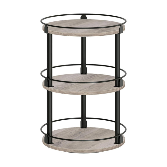 3-Tier Lazy Susan Organizer, Rotating Spice Rack, Spinning Organizer, Industrial Turntable Spice Rack Organizer for