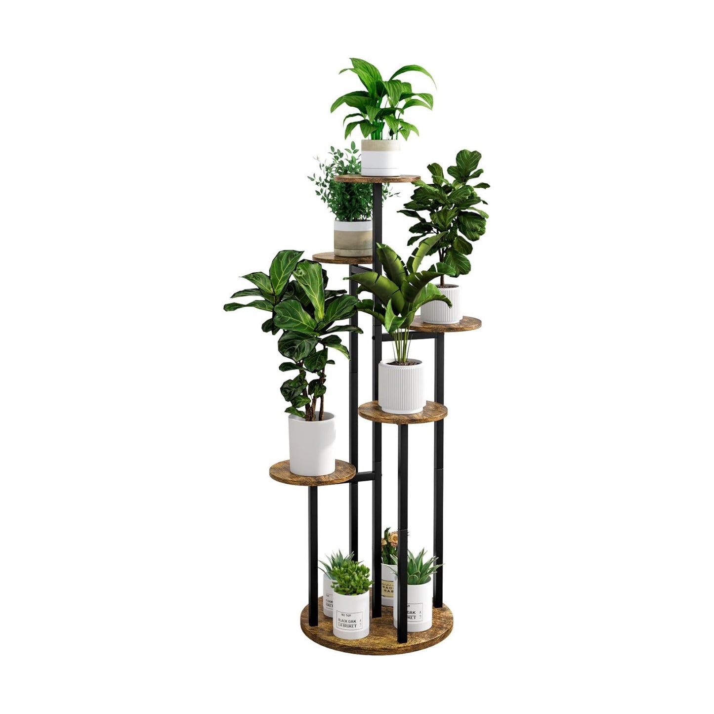 INGIORDAR 6 Tier Plant Stand Indoor Corner Tiered Holder Shelf Display Rack | Multiple Plants with MDF Top Board Metal