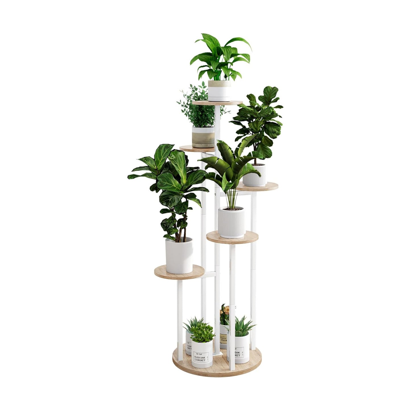 INGIORDAR 6 Tier Plant Stand Indoor Corner Tiered Holder Shelf Display Rack | Multiple Plants with MDF Top Board Metal