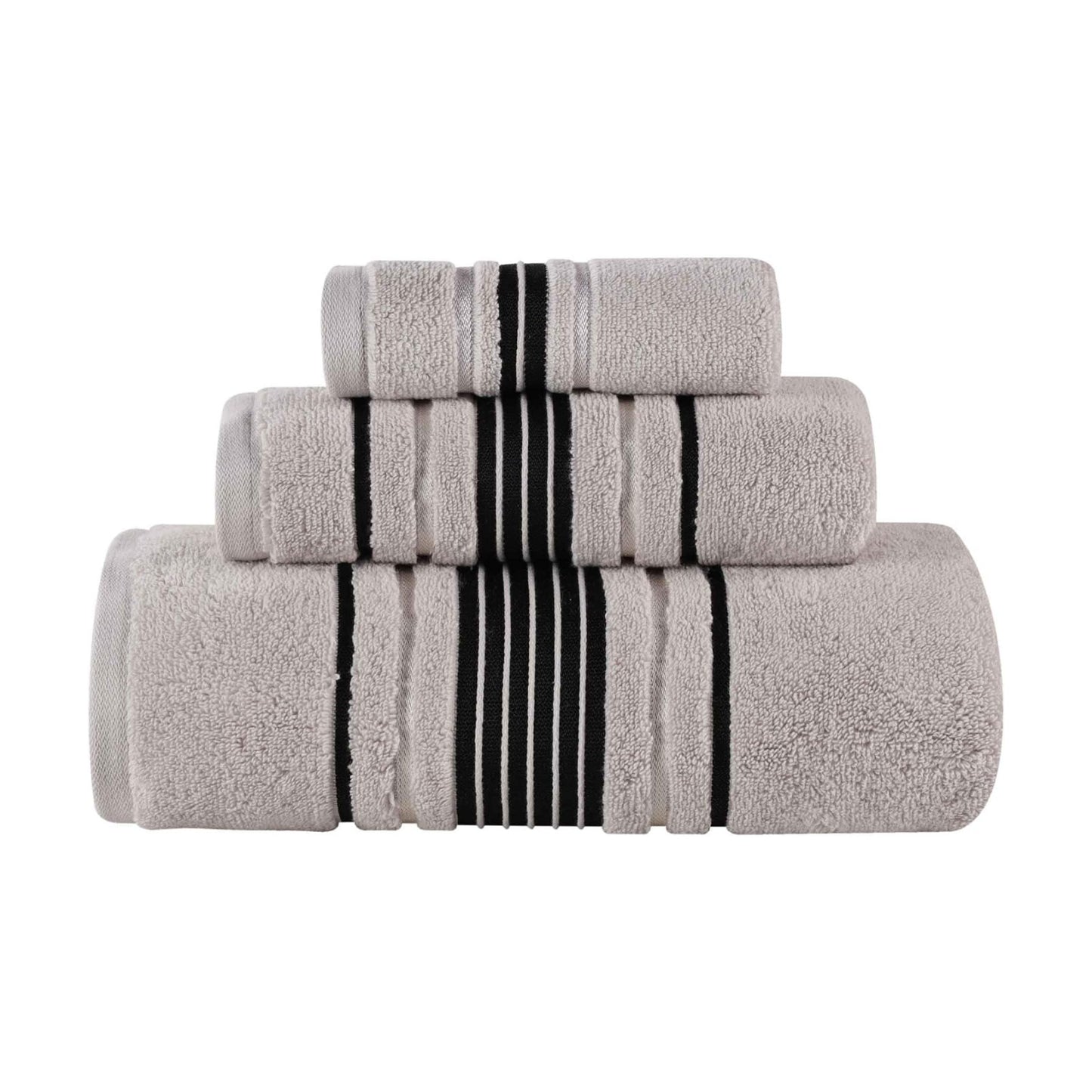SUPERIOR Cotton 3 Piece Towel Set, Includes 1 Bath, 1 Hand, 1 Washcloth/Face Towel, Quick Dry, Home Essentials, Shower