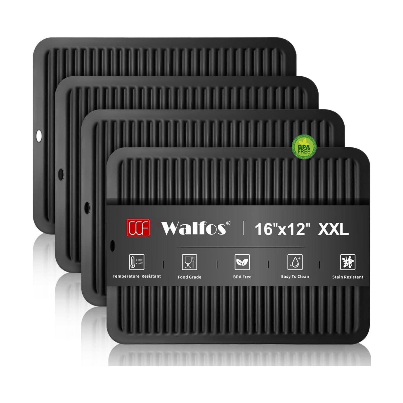 Walfos XXL Silicone Trivet 16x12 Inch, Trivets for Hot Pots and Pans, Heat Resistant Pot Holders Hot Pads for Kitchen