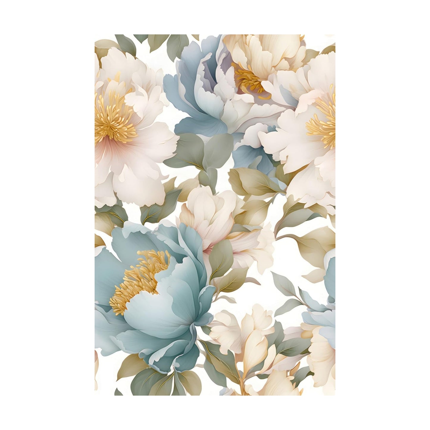 Peony Vintage Floral Removable Wallpaper / 17.7 x 236.2