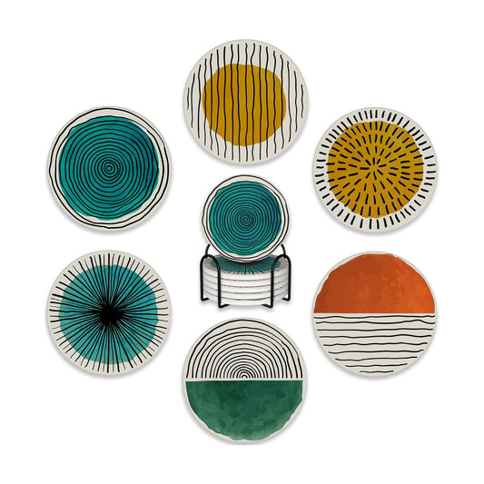Holder / Coasters for Drinks / Abstract Art Minimalist / Set of 6