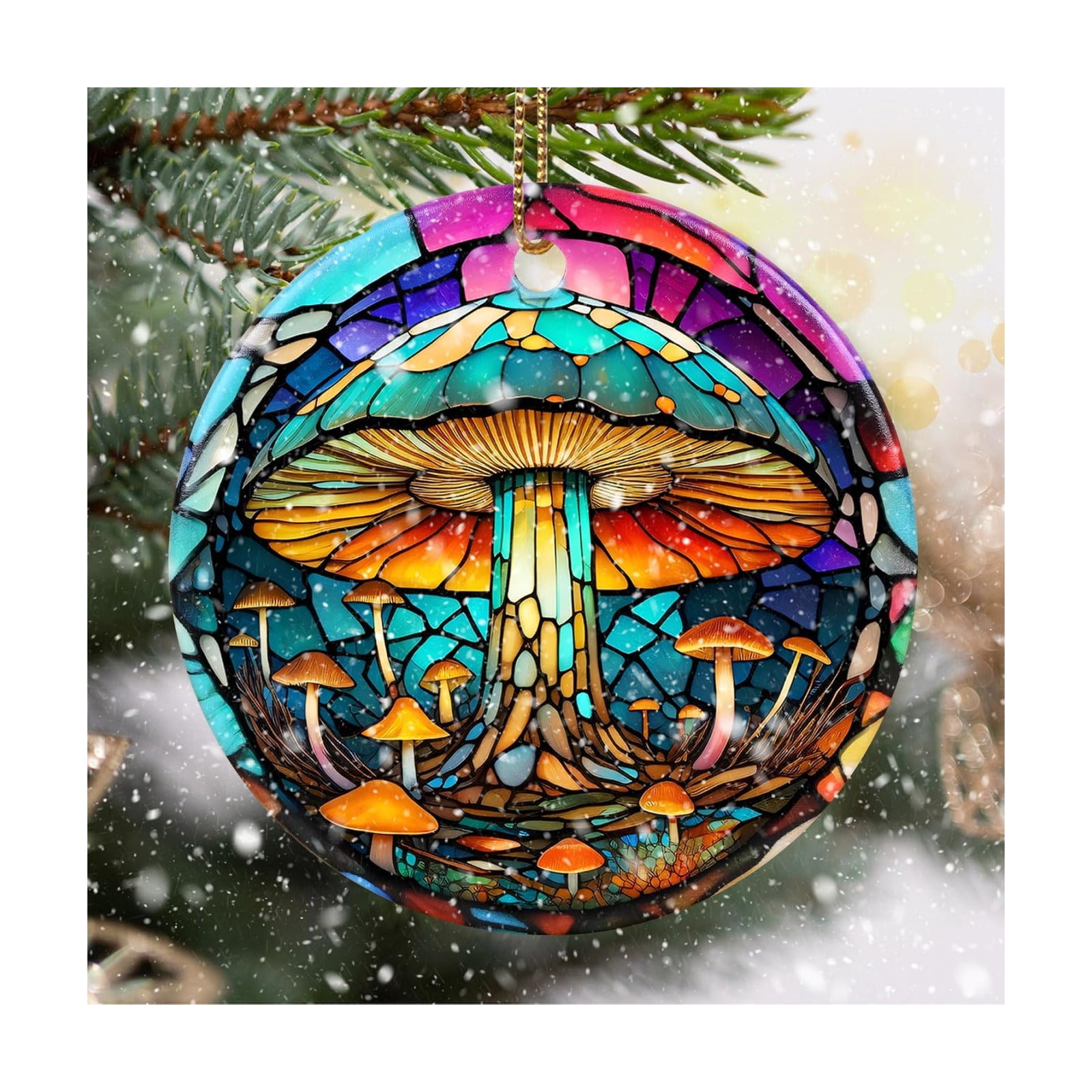 Stained Ceramic Mushroom Ornament / Mushroom-s126