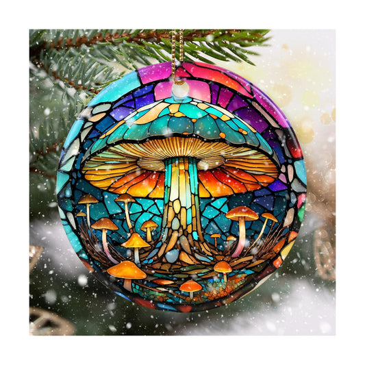 Stained Ceramic Mushroom Ornament / Mushroom-s126