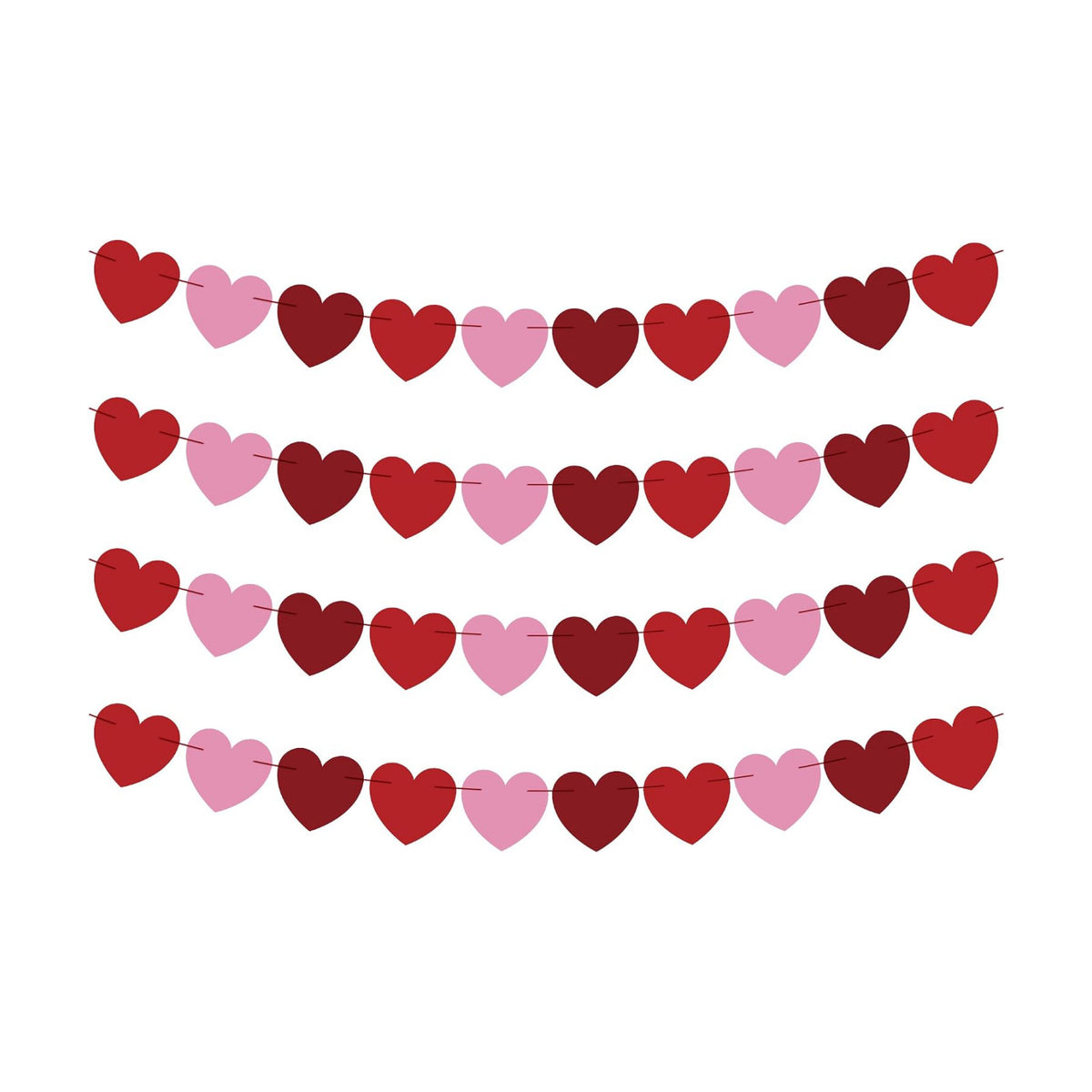 OHOME Valentines Day Decorations - Heart Valentines Garland - 40 Pack Valentine's Day Backdrop Banner Valentine's Day Accessories Party Favors for Door Wall Classroom School Home-Valentines Day Decor