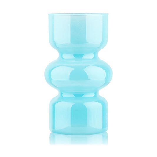 Glass Hydroponic Vase / Blue / 7 Inch