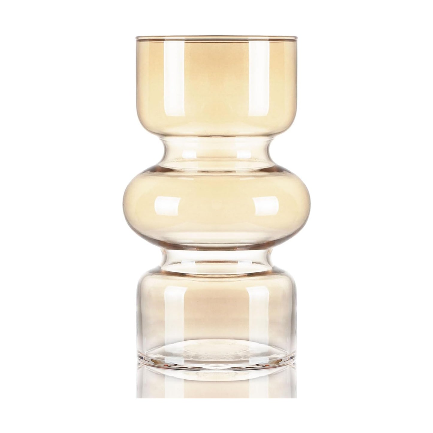 Glass Hydroponic Vase / Amber / 7 Inch
