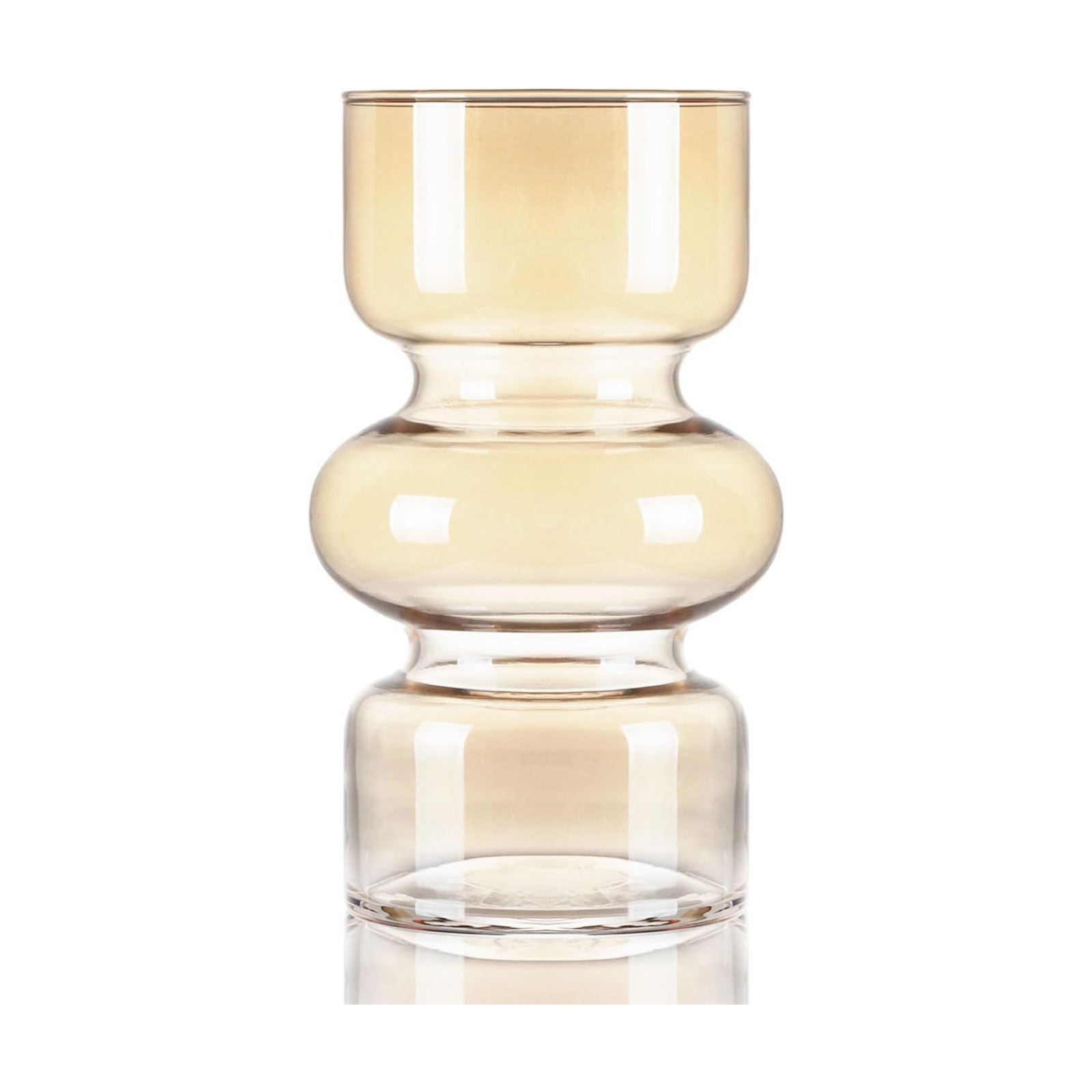 Glass Hydroponic Vase / Amber / 7 Inch