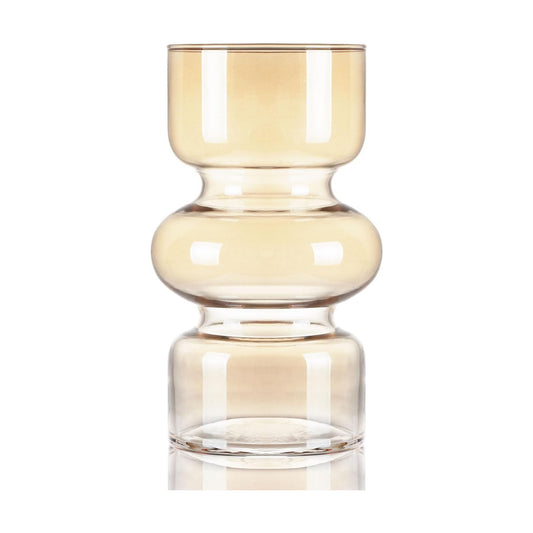 Glass Hydroponic Vase / Amber / 7 Inch
