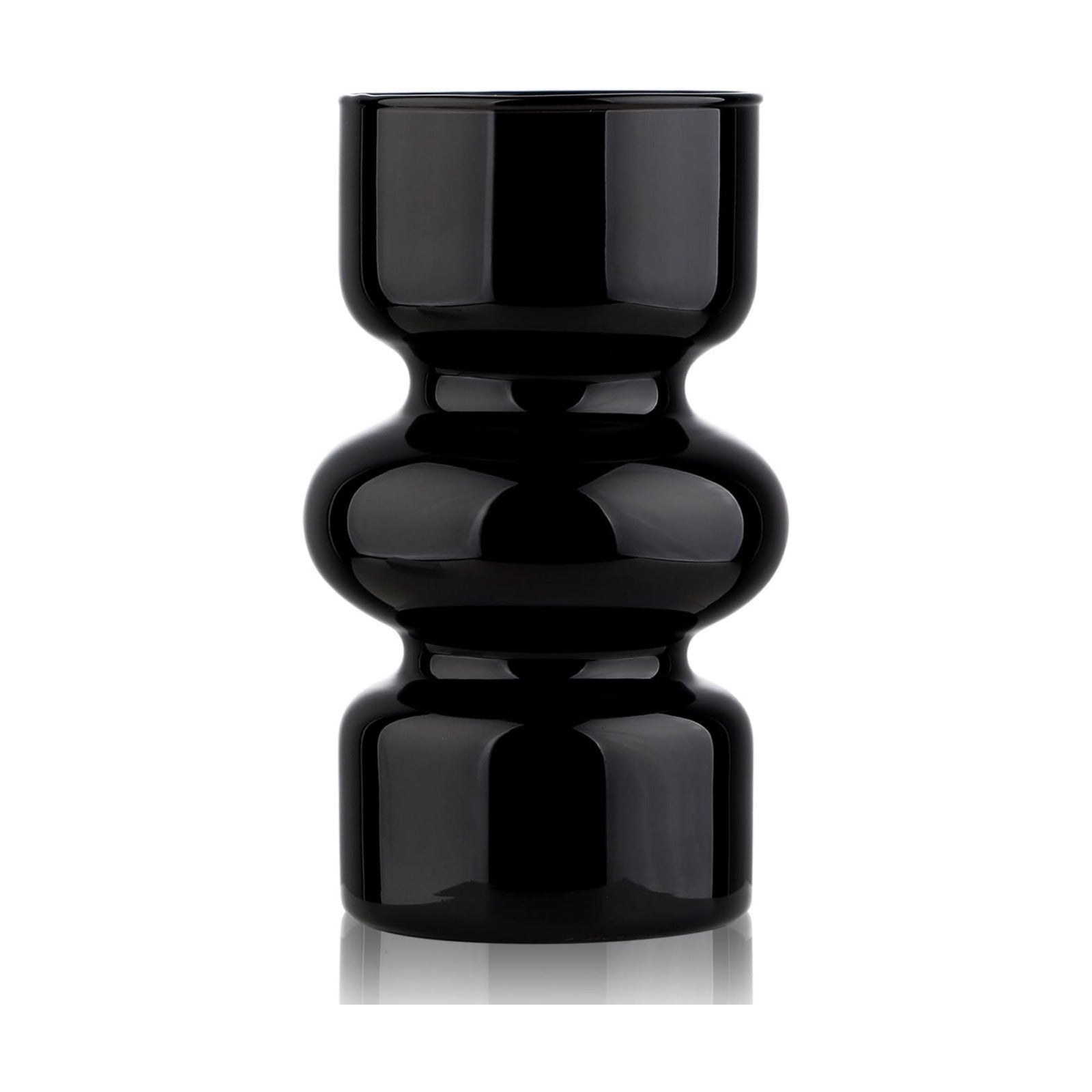 Glass Hydroponic Vase / Black / 7 Inch