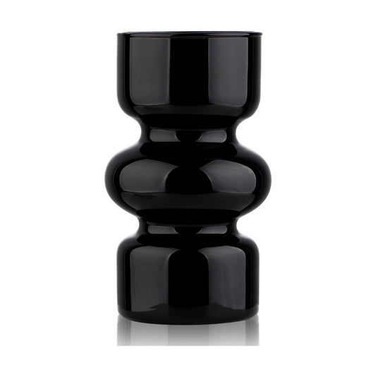 Glass Hydroponic Vase / Black / 7 Inch