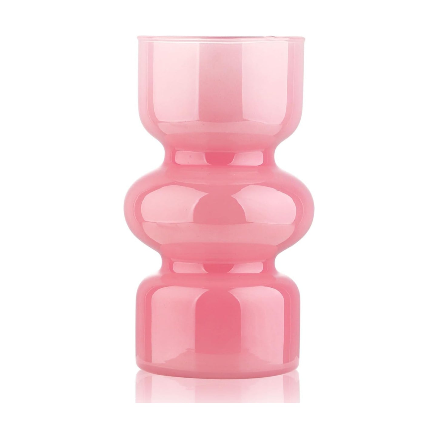 Glass Hydroponic Vase / Pink / 7 Inch